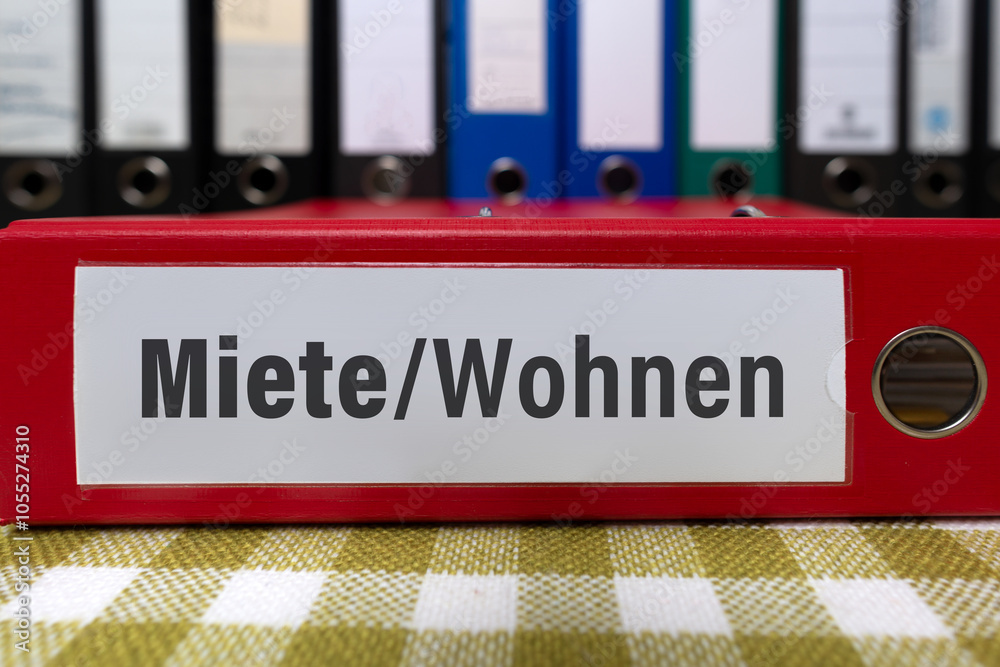 Aktenordner mit Aufschrift, Miete/Wohnen Aktenordner mit Aufschrift, Miete/Wohnen