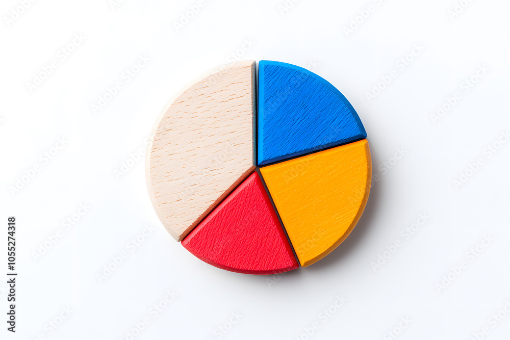 Pie chart with segments, isolated on white background Pie chart with segments, isolated on white background