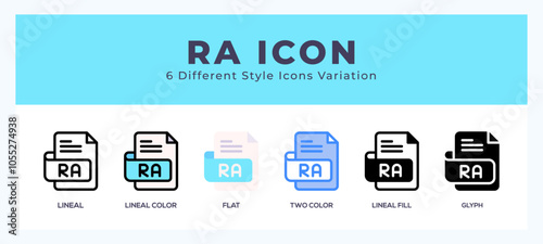 Ra file icon set. vector illustration.