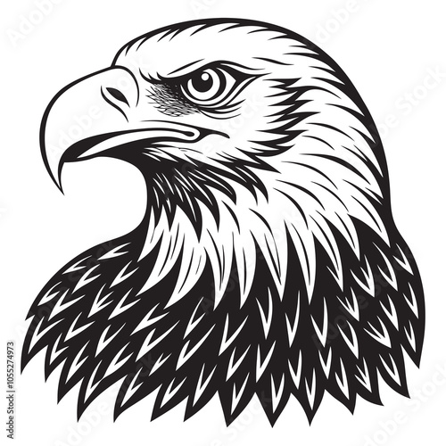 Classic American Bald Eagle Silhouette Vector Artwork