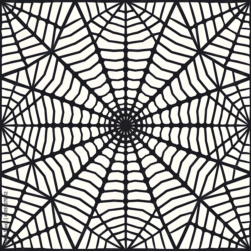 Obraz premium Seamless spider web. Connected black lines on white background