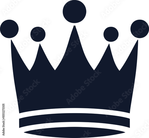 Minimalist Crown Icon Simple Vector Silhouettes