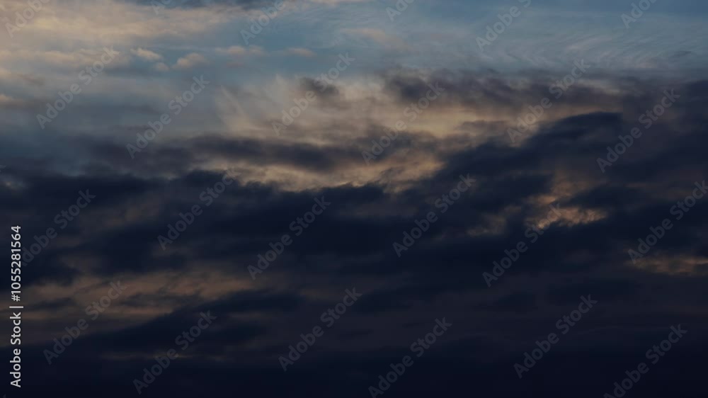 evening cloudscape till dark timelapse 4k 30fps video