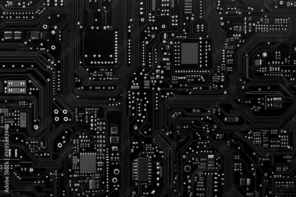 Close-up of a Circuit Board: The Intricate Network of Technology