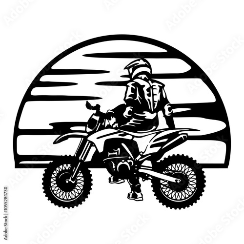 Motocross Racer, Enduro Motorcyclist - Motocross Racing - Dirt Bike Stencil Cut Files
