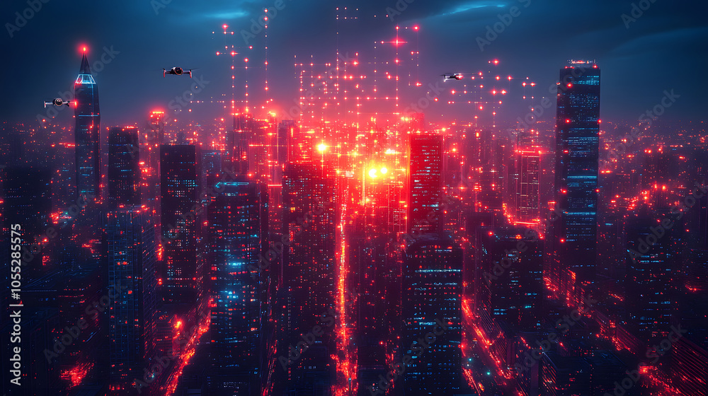 A Futuristic Cityscape with Smart Buildings, Autonomous Vehicles, and High-Tech Infrastructure – A Vision of Tomorrow’s Urban Living.
A Futuristic Cityscape with Smart Buildings, Autonomous Vehicles, and High-Tech Infrastructure – A Vision of Tomorrow’s Urban Living.