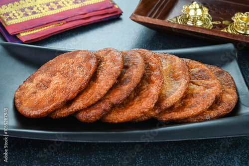 Adhirasam also called as Athirasam a traditional south indian sweet dish. photo