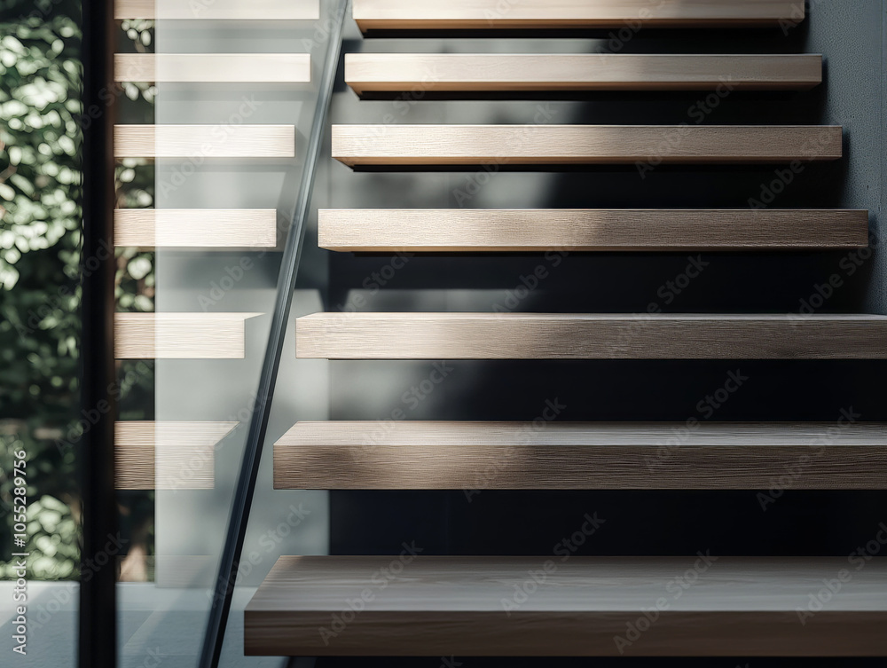 Minimalistic staircase with shadows and soft lighting, modern architecture
Minimalistic staircase with shadows and soft lighting, modern architecture