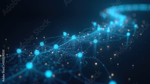 Wallpaper Mural Abstract digital concept art with glowing blue nodes and wires. Torontodigital.ca