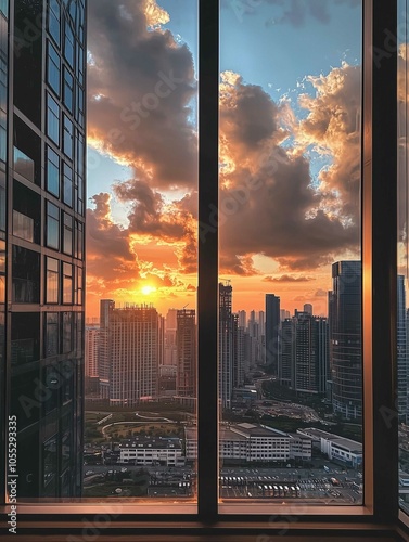 Aerial view of landscape in Shenzhen city,China
