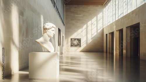 Classical Sculpture in a Modern Gallery photo