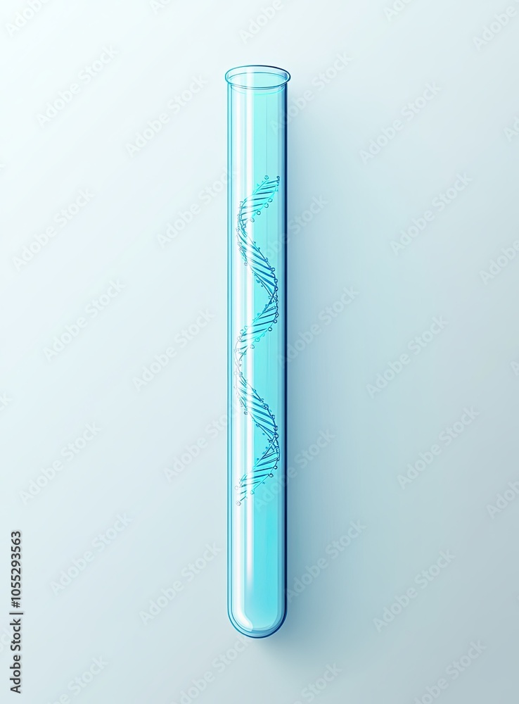 A test tube with a blue liquid. A test tube with a blue liquid.