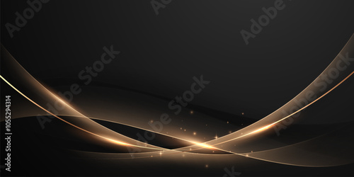 Abstract modern design black background with luxury golden elements vector illustration.