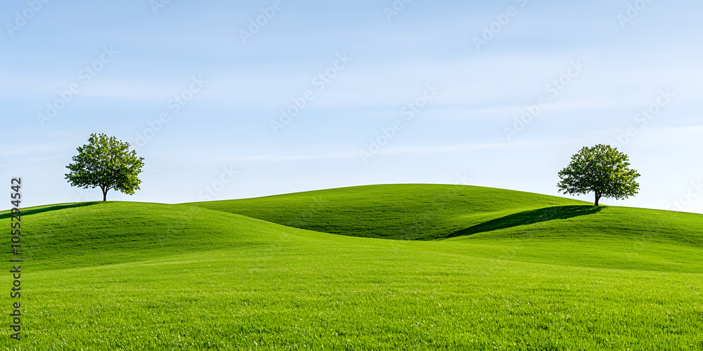 Obraz premium Panoramic green hills background