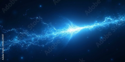 Glowing Electric Blue Energy Ribbon Streaking Diagonally Across A Dark, Star-Speckled Space Backdrop