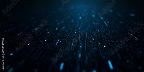 Background Of Dark Surface With Glowing Blue Lines And Dots