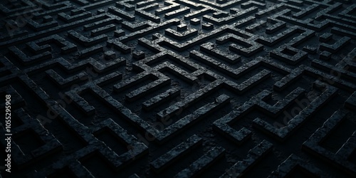 Background Of Intricate Metal Maze Pattern Against Dark Background