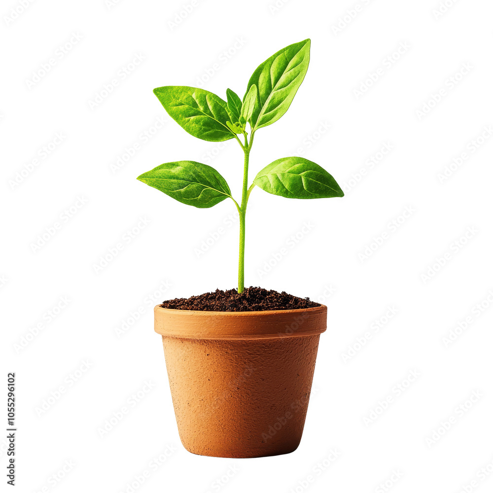 Green plant in a terracotta pot, isolated on transparent background. Green plant in a terracotta pot, isolated on transparent background.