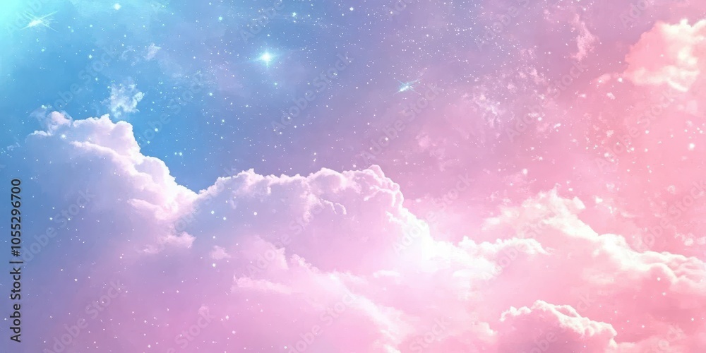 Dreamy Pink Clouds in Cosmic Space Background Dreamy Pink Clouds in Cosmic Space Background