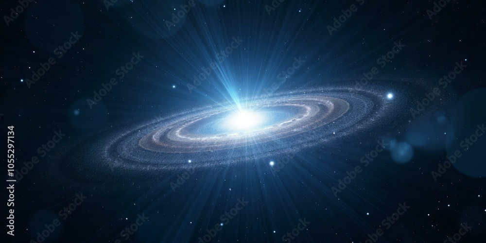 Background Of Glowing Spiral Galaxy With Bright Central Core And Concentric Rings Of Stars Background Of Glowing Spiral Galaxy With Bright Central Core And Concentric Rings Of Stars