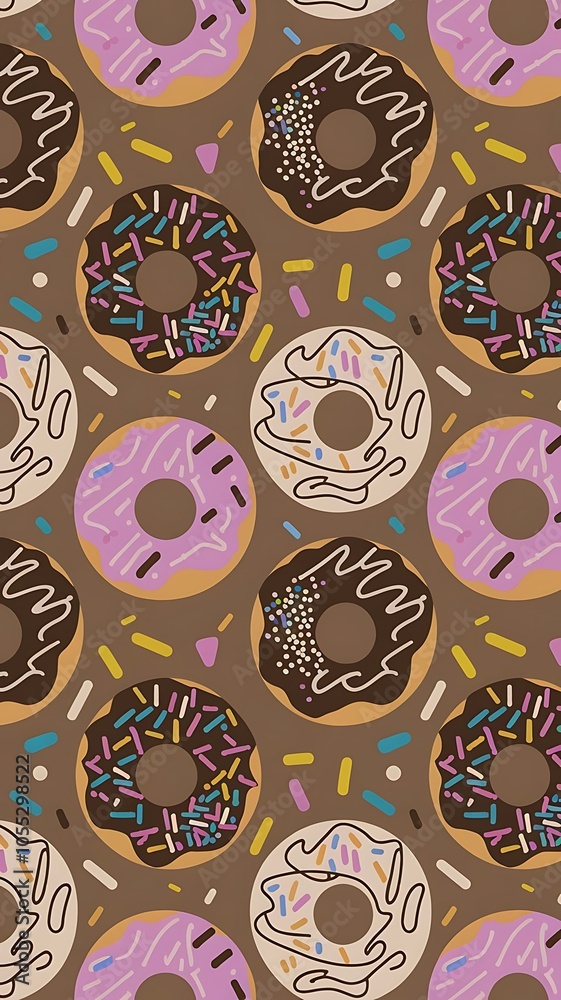 Donuts seamless pattern - vector illustration. eps 10 Donuts seamless pattern - vector illustration. eps 10