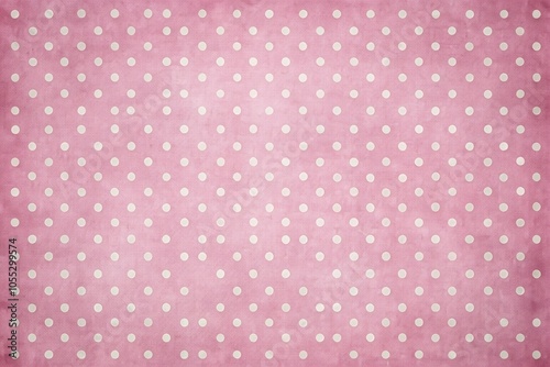 Whimsical pink and white polka dot pattern on a textured fabric backdrop with a subtle floral undertone, eclectic style, pink backgrounds, playful ambiance, polka dots, vintage-inspired decor