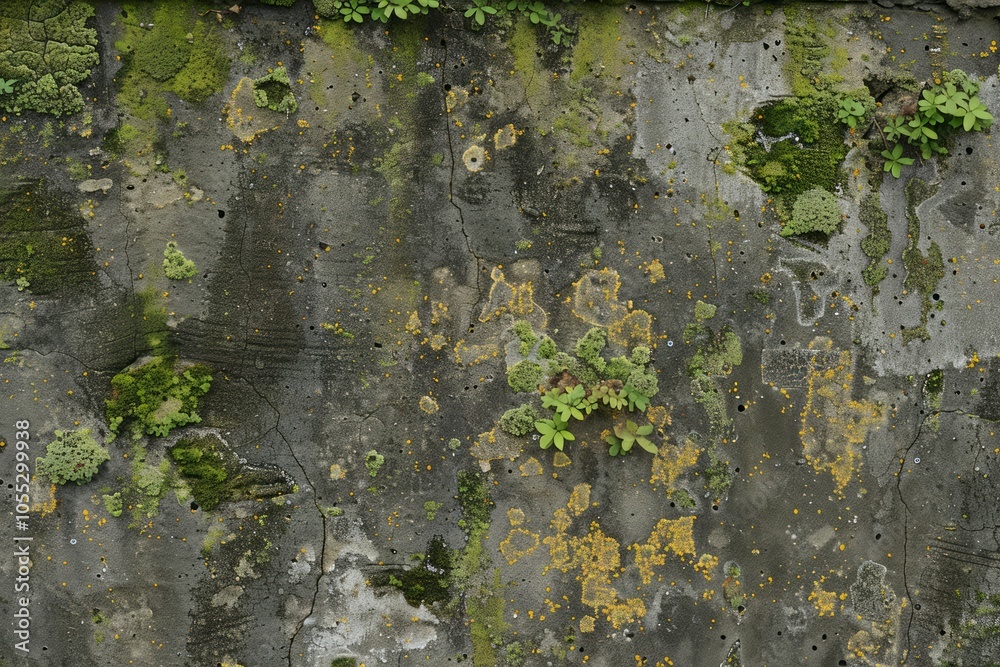 Obraz premium Photo of Old dirty gritty mossed concrete wall. Background texture for backdrops or mapping