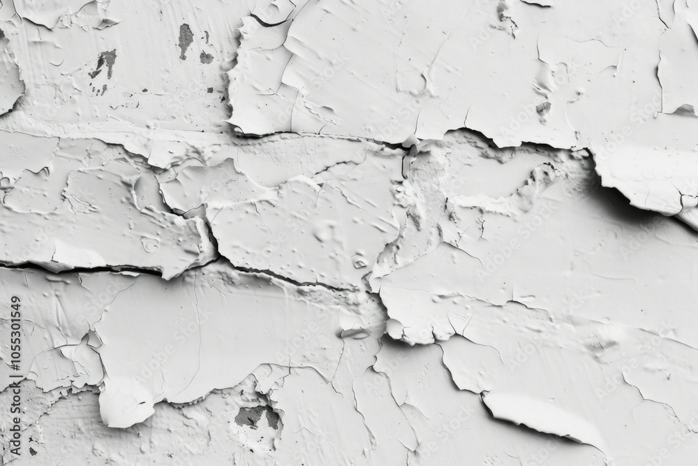 Obraz premium Photo of Rough peeled white plaster wall. Background texture for backdrops or mapping