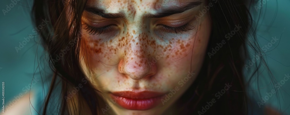 The Emotional Impact of Unfavorable Medical Results A Woman's Face Reflects the Weight of a Diagnosis, Raising Concerns About Wellness and the Difficulty of Processing Such News This Image Captures The Emotional Impact of Unfavorable Medical Results A Woman's Face Reflects the Weight of a Diagnosis, Raising Concerns About Wellness and the Difficulty of Processing Such News This Image Captures