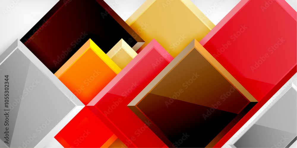 Glass toy style square shapes abstract design. Vector Illustration For Wallpaper, Banner, Background, Card, Book Illustration, landing page Glass toy style square shapes abstract design. Vector Illustration For Wallpaper, Banner, Background, Card, Book Illustration, landing page
