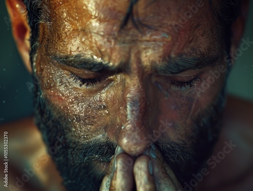 The Weight of Uncertainty A Man's Face Reflects the Emotional Toll of a Medical Result, Raising Concerns About His Wellness and Future This Image Captures the Raw Vulnerability of Facing a Difficult