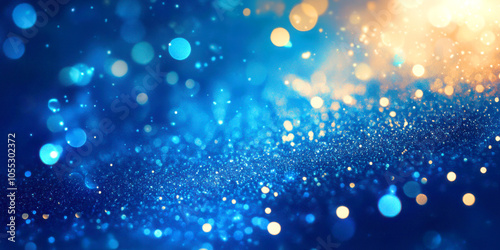 Blue Bokeh Lights Background 