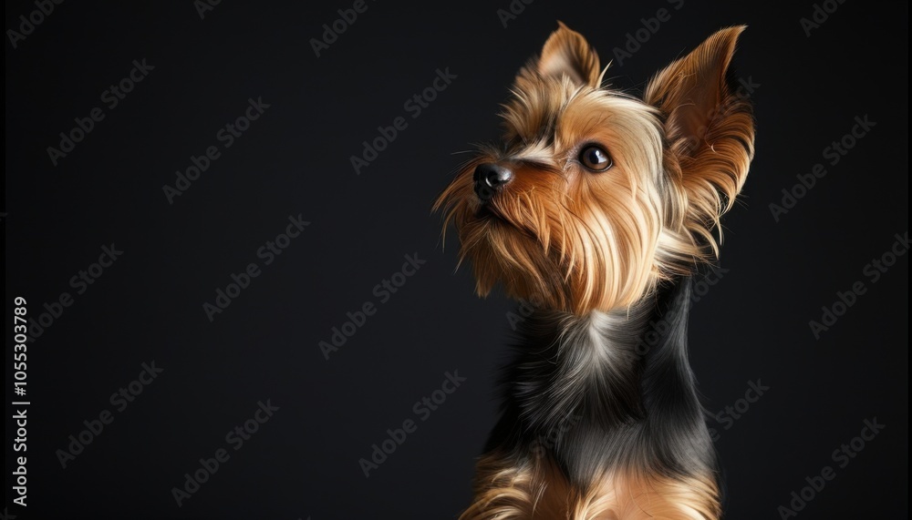 A Yorkie's spirited personality shines through dramatic lighting