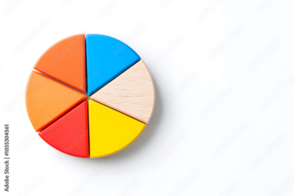 Pie chart with segments, isolated on white background Pie chart with segments, isolated on white background