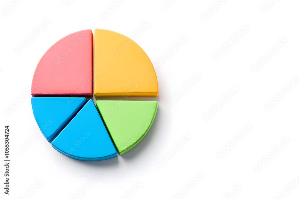 Pie chart with segments, isolated on white background Pie chart with segments, isolated on white background