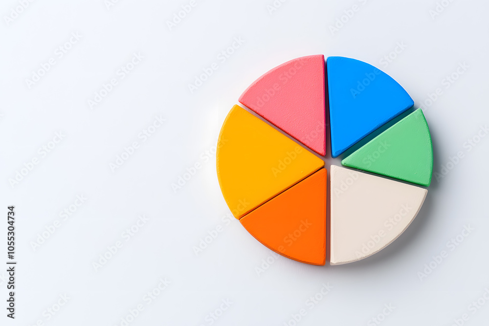Pie chart with segments, isolated on white background Pie chart with segments, isolated on white background