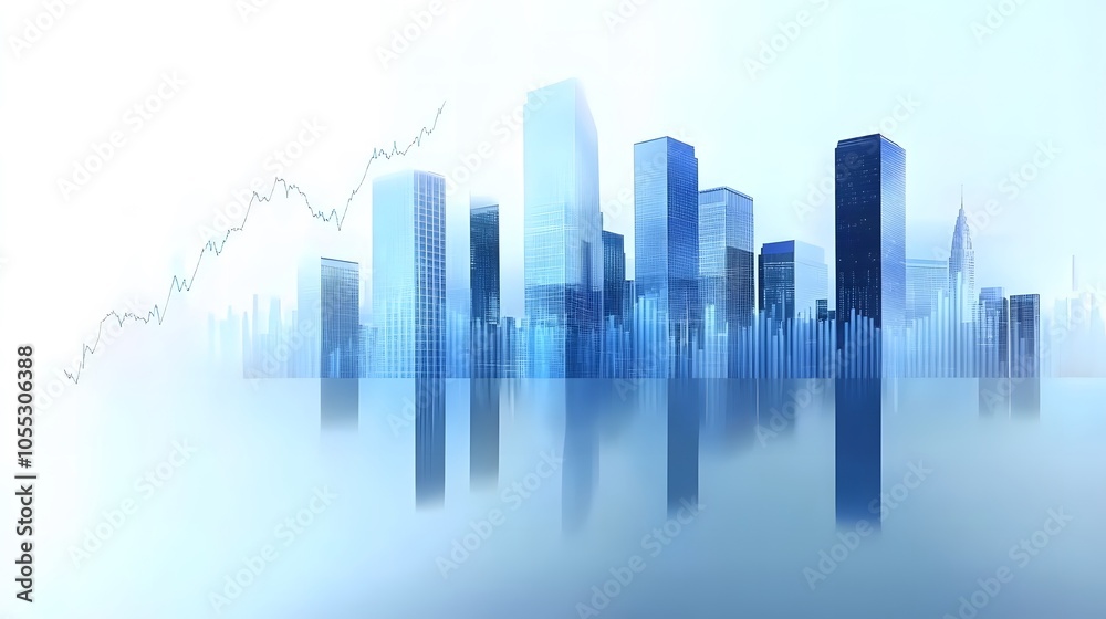Digital Economy Visualization in Urban Setting Featuring Skyscrapers with Data Lines, Reflective Glass and Metal, Highlighting Financial Market Trends and Economic Progress in Blue Gradient Tones Digital Economy Visualization in Urban Setting Featuring Skyscrapers with Data Lines, Reflective Glass and Metal, Highlighting Financial Market Trends and Economic Progress in Blue Gradient Tones