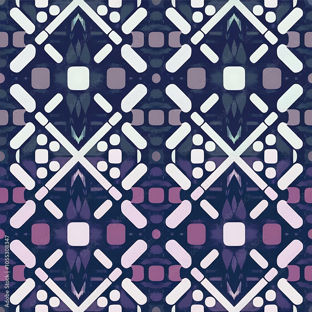 Fototapeta premium Abstract seamless tileable pattern. Grunge abstract grunge vintage pattern. Tribal ikat style. Vector image.