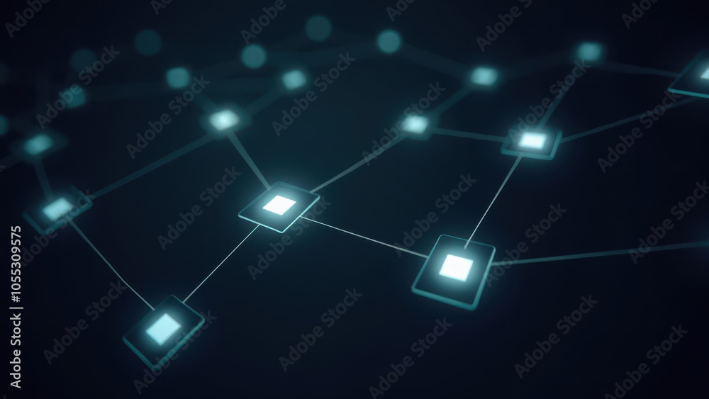 Futuristic network of digital connections.