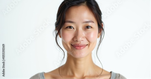 A middle-aged East Asian woman with a gentle expression