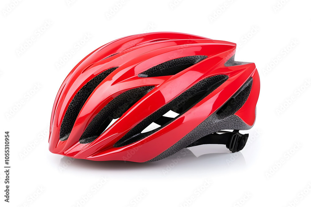 Fototapeta premium Side view Bicycle helmet, isolated on white background