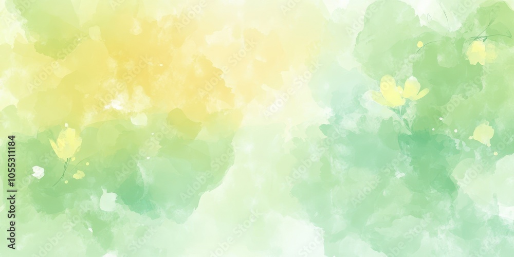 Soft Yellow and Green Watercolor Spring Background Soft Yellow and Green Watercolor Spring Background