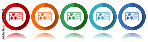 Heat pump vector icons, flat icon set for logo design, webdesign and mobile applications, colorful web button collection in eps 10