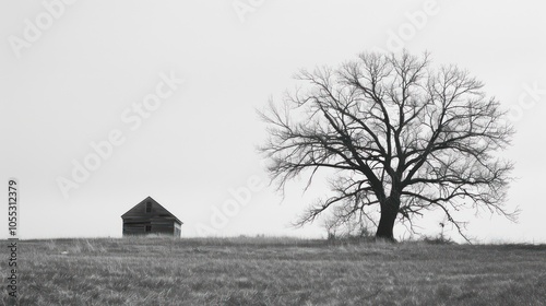 Solitary Tree and Abandoned House