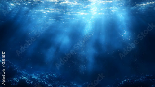 Deep Blue Ocean Underwater Background Illustration