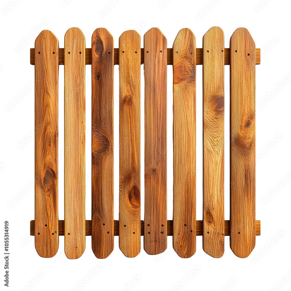Wooden fence panel, on transparent background. Wooden fence panel, on transparent background.