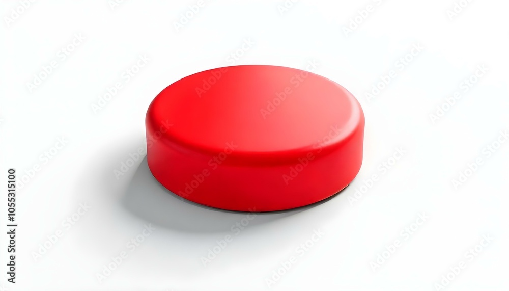 A red push button 3d icon isolated in a white background with copy space A red push button 3d icon isolated in a white background with copy space