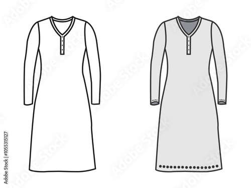 Fashion Templates, Midi Length Sweater Dress