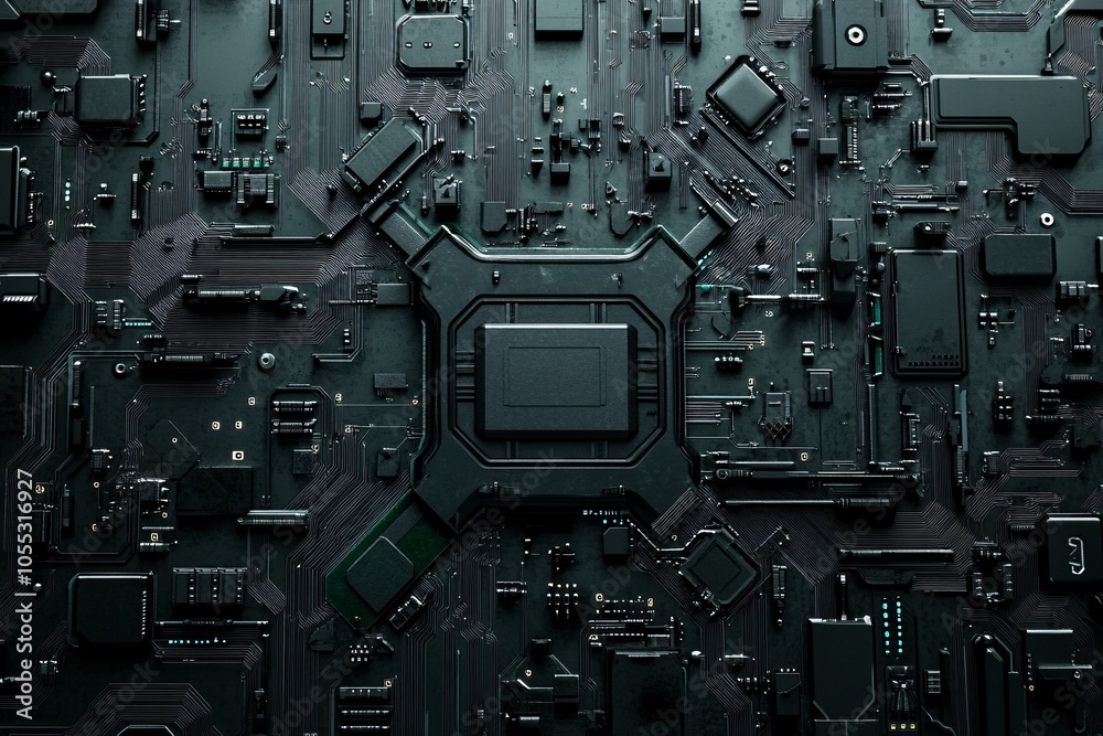 Abstract Circuit Board Pattern: Close-up of a Technological Design Abstract Circuit Board Pattern: Close-up of a Technological Design