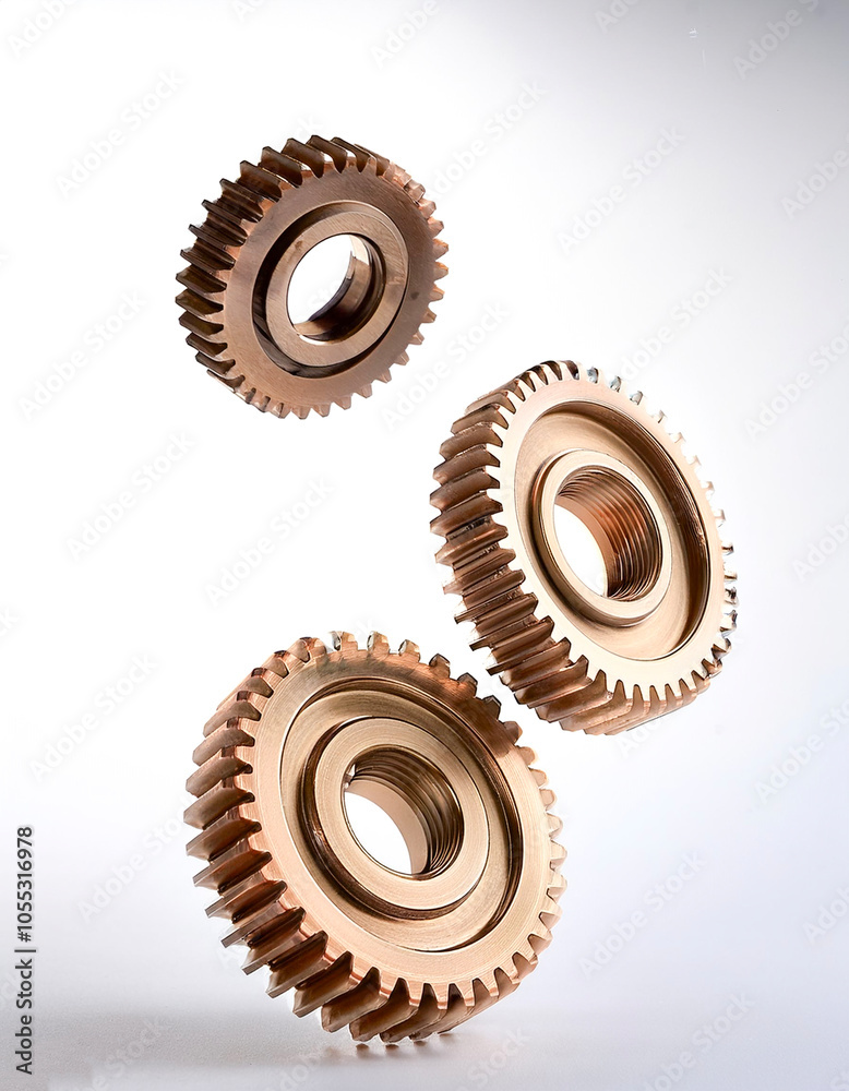 gears floating or flying isolated white background gears floating or flying isolated white background